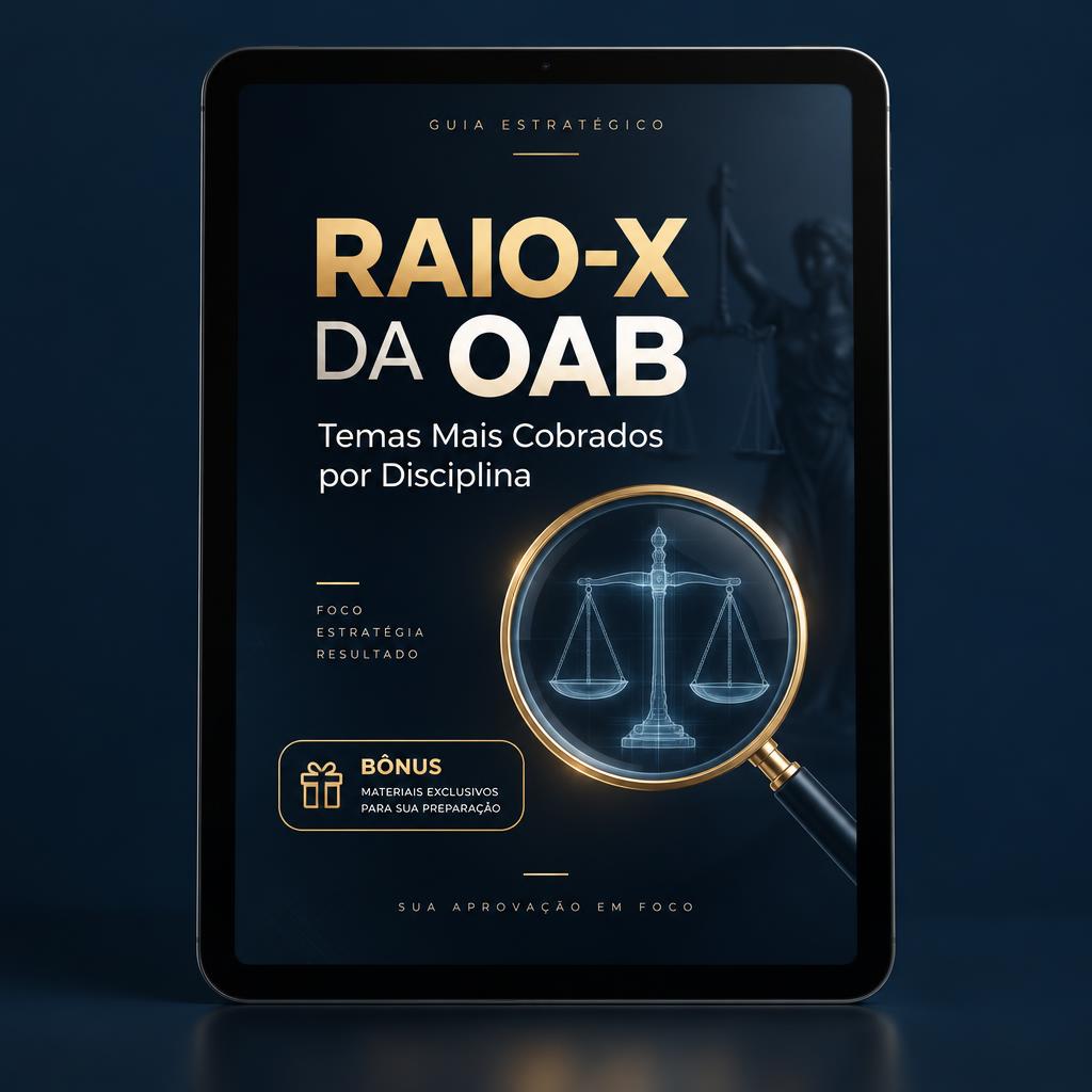 Ilustração do bônus Raio-X da OAB em tablet